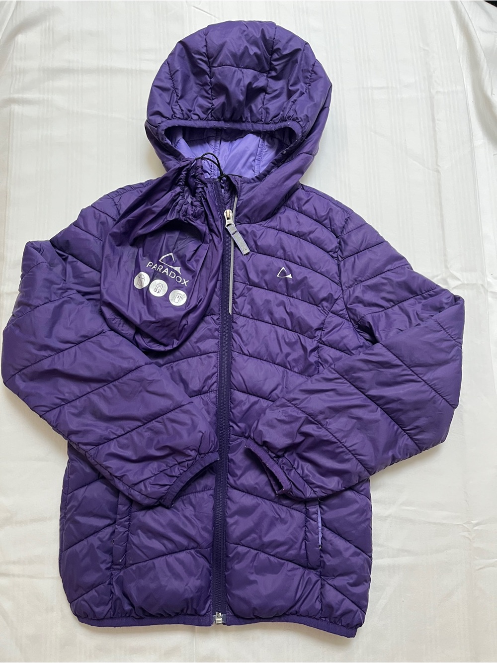 Paradox Girls' Purple Puffy Jacket. Packable - Size 7/8 yo